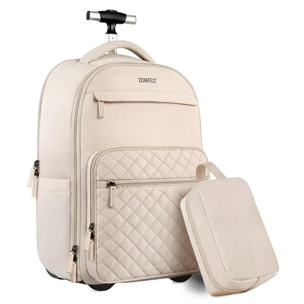 ZOMFELT Rolling Backpack for Women with Wheels 17 Inch Laptop Air Travel NWOT
